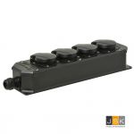 Stekkerdoos 4-voudig zwart, IP44 230V, zwart (VD16) wartelinvoer M20 - 56260 - 5 stuks