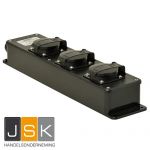 Snoercentrale VD 16 3-voudig zwart, IP44 230V, zwart (VD16) wartelinvoer M20 - 56262 - 5 stuks