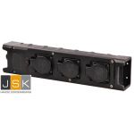 VD16 verdeelblok zwart met 3 randaarde-contactdozen 16A, 250V~ type VD16 wartelinvoer M20 - 720.103.01