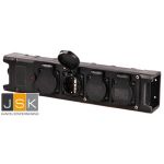 VD16 verdeelblok 4 voudig blauw, zonder snoer met 4 inbouw contactdozen 230 V, zwart (VD16) wartelinvoer M20 - 720.104.01