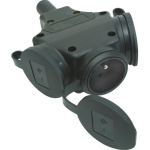 SIROX® XL Massief Rubber Drievoudige Hangende Koppeling met Deksel op Band Zwart - 801.476.01 EAN: 4028232290309