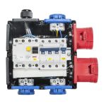Kleine kunststof verdeler "KAPPEL" CEE-contactdoos-1x 16A - 1x32A5p400V- 3x 220V Schuko - 903.0117 - JSK Handelsonderneming