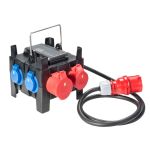 Kleine kunststof verdeler "KAPPEL" CEE-contactdoos-1x 16A - 1x32A5p400V- 3x 220V Schuko - 903.0117 - JSK Handelsonderneming