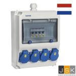WORMS wandverdeler SIEMENS REG - bedraad met 4x Schuko wandcontactdozen 230V -> 4 C16 A 1-polig - 062.004.0040-SI