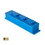 Contactdooscombinatie VD 16B blauw met 3 penaarde-contactdozen 16A, 250V~ type Keraf 16B | Slagvast polyamide | wartelinvoer M20 - 104474