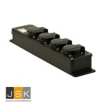 VD16 verdeelblok 4-voudig zwart, IP44 230V, zwart (VD16) wartelinvoer M20 - 56260 - 5 stuks