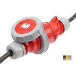 Krachtstroomkabel Neopreen 32A 5x2,5 mm² 25 meter met CEE en contrastekker H07RN-F 400 Volt IP67