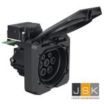 PCE e325-f eMobility laadcontactdoos recht Type 2 32A, IP44/54,400V, Flensmaat 85 x 92 mm - e325-f EAN: 9003399536984
