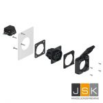 PCE e325-f eMobility laadcontactdoos recht Type 2 32A, IP44/54,400V, Flensmaat 85 x 92 mm - e325-f EAN: 9003399536984