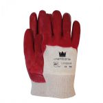 Handschoen PVC rood, tricot manchet, ventilerende rugzijde