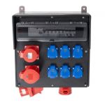 VOTHA® volrubber Wand-verdeelkast 1x CEE 5-polige 32A apparaatstekker, 1x CEE ABD 5-polige 32A 400V doorlus, 2x CEE ABD 32A 5-polig 400V - 034.306.0000-3