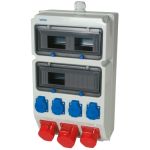 065.124.0000 | VOTHA® lege behuizing - onbedraad "WUPPERTAL" | 1x CEE 32A 400V | 2x CEE 16A 400V | 4x Randaarde-contactdoos 230V