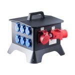 Keraf KE 27 Volrubber verdeelkast / zwerfkast Ypsilon doorlus 32A 5p 400V | 2x CEE 32A 5p 400V | 6x schuko 16A 2p+RA 230V | 104485 - JSK Handelsonderneming