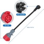 Perilex Adapter 16A naar CEE, 16A hoekstekker op CEE-koppeling ca. 0,5 meter kabel 5G2,5 mm² - 165165P