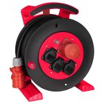 JUMBO kabelhaspel 2.0 in zwart, 3 contactdozen, 1 CEE contactdoos, H07RN-F 5G2,5 mm², 25 m - 2241.413.2251.23