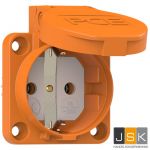 Inbouw contactdoos IP 54 oranje, flensmaat: 50 x 50 mm, incl. dunne flensdichting, afstand tussen de bevestigingsgaten: 38 x 38 mm, 601.050 oranje PCE 105-0o