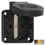 PCE 105-0s Inbouw contactdoos IP 54 zwart, flensmaat: 50 x 50 mm, incl. dunne flensdichting, afstand tussen de bevestigingsgaten: 38 x 38 mm, 601.050 zwart