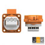 PCE 105-0o  Reserve stopcontact haspels IP 54 oranje, flensmaat: 50 x 50 mm, incl. dunne flensdichting, afstand tussen de bevestigingsgaten: 38 x 38 mm, 601.050 oranje