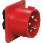 606.256-1 / 625-6F7V | CEE inbouw apparatenstekker IP44, 5-polig, 400V, 6h 32A | Flensmaat 75 x 75 mm | EAN-Code: 4028232031421