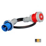 633=>635 - 63A 3p 240V Enkelfasige Stekker naar 63A 5p 415V Driefasig Stopcontact - 633635