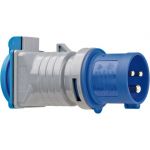 CEE Adapter/stekker/doos IP44 3-polig (2P+E) 230 V/16 A Schuko type F blauw 230 V/16 A optimaal voor camping 163162 - 9433100