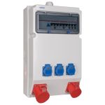 VOTHA® Bedrade Wandsplitter WEIMAR  - met 1x CEE 32 A, 1x CEE 16 A, 3x WCD'S 230 V en aardlekschakelaar 40 A 0,03 A (4P) - EAN: 4028232429266 - 064.113.1131