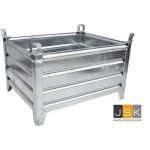 Stalen bakken vaste constructie stapelbak 4 wanden | 100x80x50cm | Thermisch verzinkt met 4 hijsogen Max. hijslast 2.000 kg | Aboma gekeurd