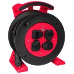 JUMBO kabelhaspel 25 meter rood-zwart, 4 contactdozen, H07BQ-F 3G2,5 mm² - 2241.414.2251
