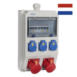 Wandverdeler - bedraad "WOLFSBURG" | 2x CEE 16A 5p 400V | 3x contactdoos 230V | IP54 | NL063.023.0210