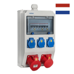 Wandverdeler bedraad "WOLFSBURG" | 1x CEE 32A 5p 400V | 1x CEE 16A 5p 400V | 3x contactdoos 230V | NL063.113.1110