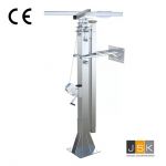 Lichtmast uitschuifbaar 5-delig, afmeting 2.20-6.00, stevige bevestiging, eenvoudige installatie, inclusief handlier, voetstuk, muurbeugel en diverse accessoires, perfect voor een vaste oplossing op locatie