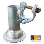 Buisvoetplaat, losse pallet voet 60,3mm naar 48,3mm rond inclusief aangelast boutkoppeling 48,3mm