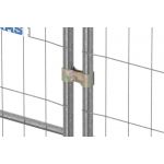 Werfhekverbindingsklem met slotbout maat 42/42, Thermisch verzinkt goudkleurig, voor Ø42 mm buismaat ring/dopsleutel 19