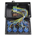 Wandverdeler bedraad Rubber 90mm | 8x randaarde-contactdoos 230V | "Gerlos" 017.008.0000 - JSK Handelsonderneming