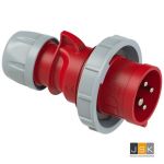 10 stuks - 0242-3v CEE Stekker 32A 4p 3h IP67 SHARK | 400-440 V (50+60 Hz) rood | PCE 0242-3v / Sirox 600.2423 | Reefer plug