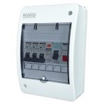 Stroomverdeler / Schakelbord met lichtdetector en signaallamp LED - uitgerust met aardlekschakelaar 40A en C16A, C10A stroomonderbrekers Perfect voor werkplaatsen, garages en fabrieken - 1446.10A|2x16A|C|Fi40|LED