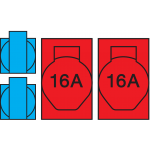 SIROX® Hangverdeler - KHV 8 | 2x 16A 5p 400V - 2x geaarde contactdozen 230V - Overstroomschakelaar | 959.031