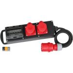 32A 5-polig > 16A 5-polig Zekering: 2 stuks - LS C16A, 3-polig - CEE stroomverdeler massief rubber 36A / 400V naar 2x 16A bouwstroomverdeler adapter - Gezekerd - 325165/2/G