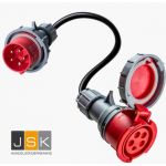 325>165 IP67 Dé Adaptateur CEE 16A vers 32A | 400V Triphasé | Adaptateur Courant Fort 16A Mâle vers 32A Femelle | 5 Broches, Etanche IP44 pour Rallonge Electrique, EV Chargeur 1446.325165