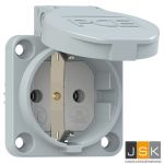 PCE/Sirox Inbouw contactdoos grijs 230V 16A IP54 50x50mm Flens, incl. dunne flensdichting, afstand tussen de bevestigingsgaten: 38 x 38 mm, 601.050 Grijs