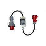 635>325 CEE-adapter 63A 400V stekker op 32A 400V koppeling krachtstroom met stroomonderbreker 32A - IP44 CEE stekker H07RN-F 5G6 rubber krachtstroomkabel - 1446.635325