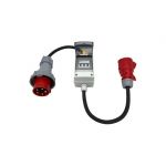 635>325 CEE-adapter 63A 400V stekker op 32A 400V koppeling krachtstroom met stroomonderbreker 32A - IP44 CEE stekker H07RN-F 5G6 rubber krachtstroomkabel - 1446.635325