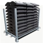 Opslagrek voor kunststof baakvoeten - Baakvoeten pallet - Opslagrek voor baakvoeten - Geleidebaak opslagrek - Baakvoeten opslagbunker - Baakvoeten opslagpallet - 1446.30400140