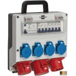 1154890020 Brennenstuhl Wandverdeler IP44 (stroomverdeler voor Wandbevestiging 32 A, met FI-Persoonlijke Veiligheidsschakelaar 30 mA), Lichtgrijs/Zwart, 1154890020