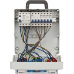 1154890020 Brennenstuhl Wandverdeler IP44 (stroomverdeler voor Wandbevestiging 32 A, met FI-Persoonlijke Veiligheidsschakelaar 30 mA), Lichtgrijs/Zwart, 1154890020