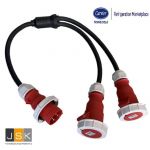 BALS CEE REEFER Y-splitter 32A 4-polig 3h > 2x 32A 4-polig 3h, rood IP67 H07RNF 6,0mm², AS222556