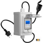 Mobiele digitale stroommeter 230V, 60A, mobiele meter, CEE buiten, KWH-teller met IP67 waterdicht, industriële stekker, led-stroommeter met reset, rubberen slangkabel, draagbaar