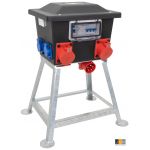 Kunststof verdeelkast RONDO op frame, CEE 32A 5p 6h 400V via onderzijde, 6x Schuko 16A 2p+RA 230V, 2x CEE 32A 5p 6h 400V - NL10.0306.01032-1