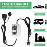 Mobiele digitale stroommeter 230V, 60A, mobiele meter, CEE buiten, KWH-teller met IP67 waterdicht, industriële stekker, led-stroommeter met reset, rubberen slangkabel, draagbaar