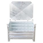 Verzinkte stapelbak met voorklep en deksel 100x80x50cm gegalvaniseerd met 4 hijsogen W.L.L. 2.000 kg  - 1446.10000051